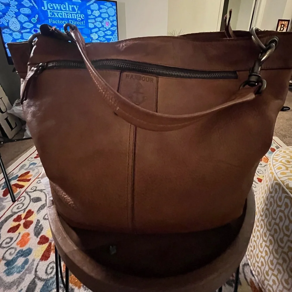 Harbor 2nd Vintage Distressed Cognac Leather Top Handle bag